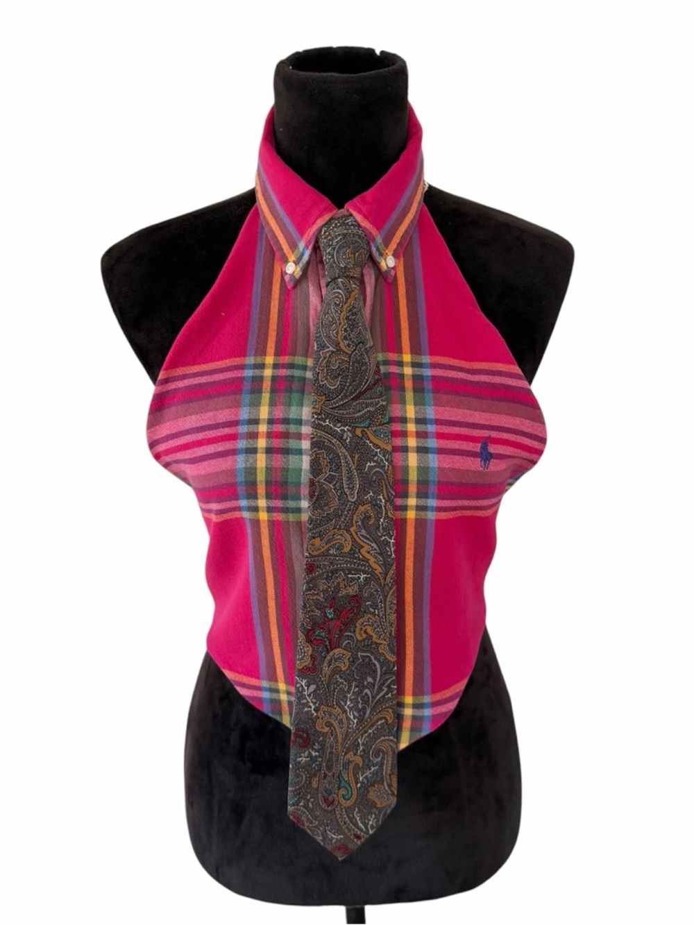 Upcycled Ralph Lauren Shirt to Halter Top